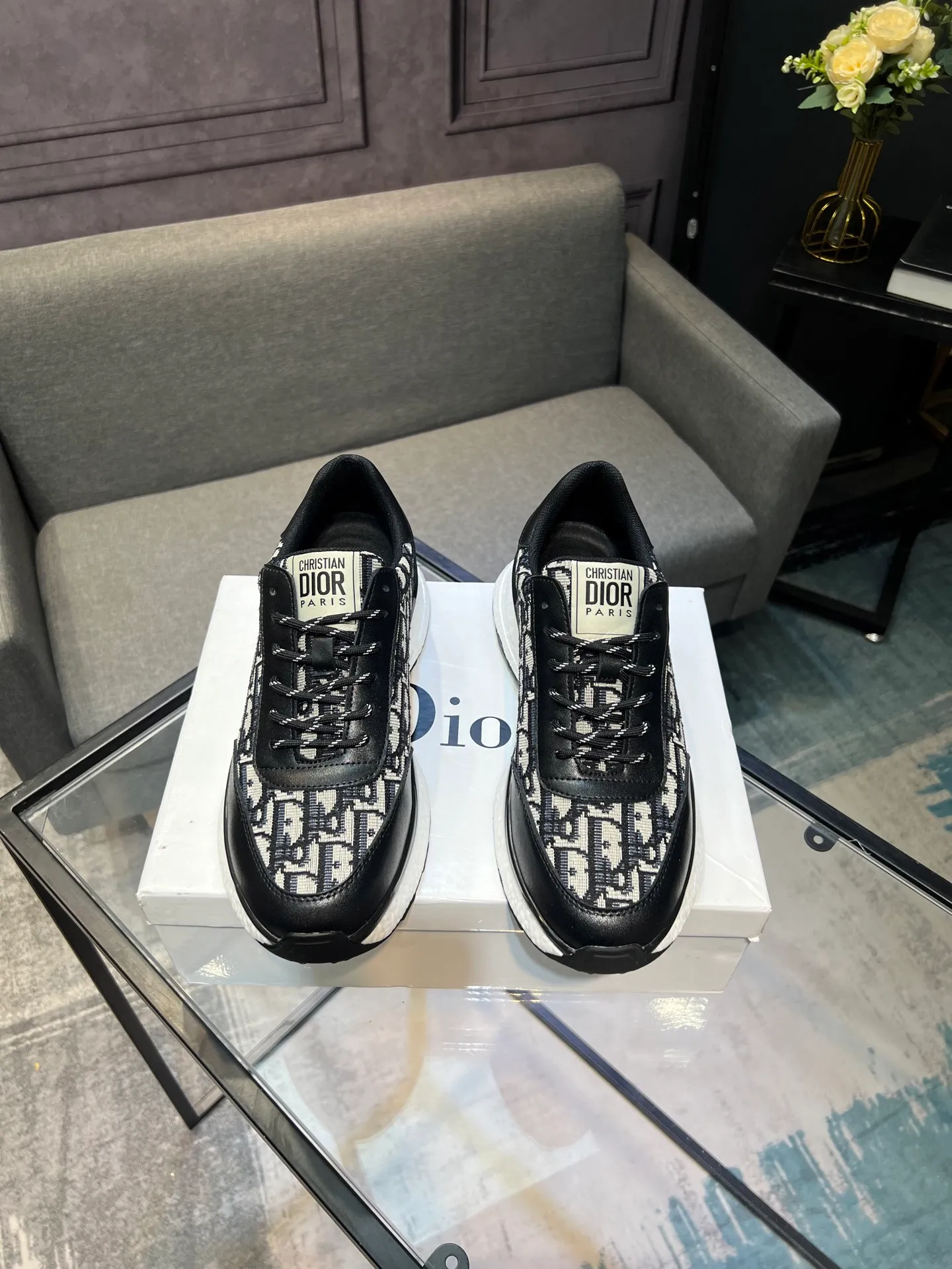 💰¥440【Dior】🔝The latest masterpiece of high-end men's shoes brand: original special cloth fabric imported from Italy + cowhide + imported sheepskin lining🔥Original toe-cap rubber outsole Soft and comfortable, making walking more convenient and comfortable! Size: 38-44 (45 can be customized)